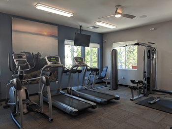 Gym with fitness equipment